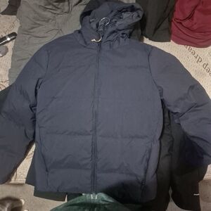 Men's Navy Hooded Puffer Jacket